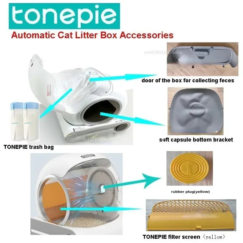 TONEPIE Cat Litter Box Liners – Easy Pull & Tie Waste Bags (470×450mm)