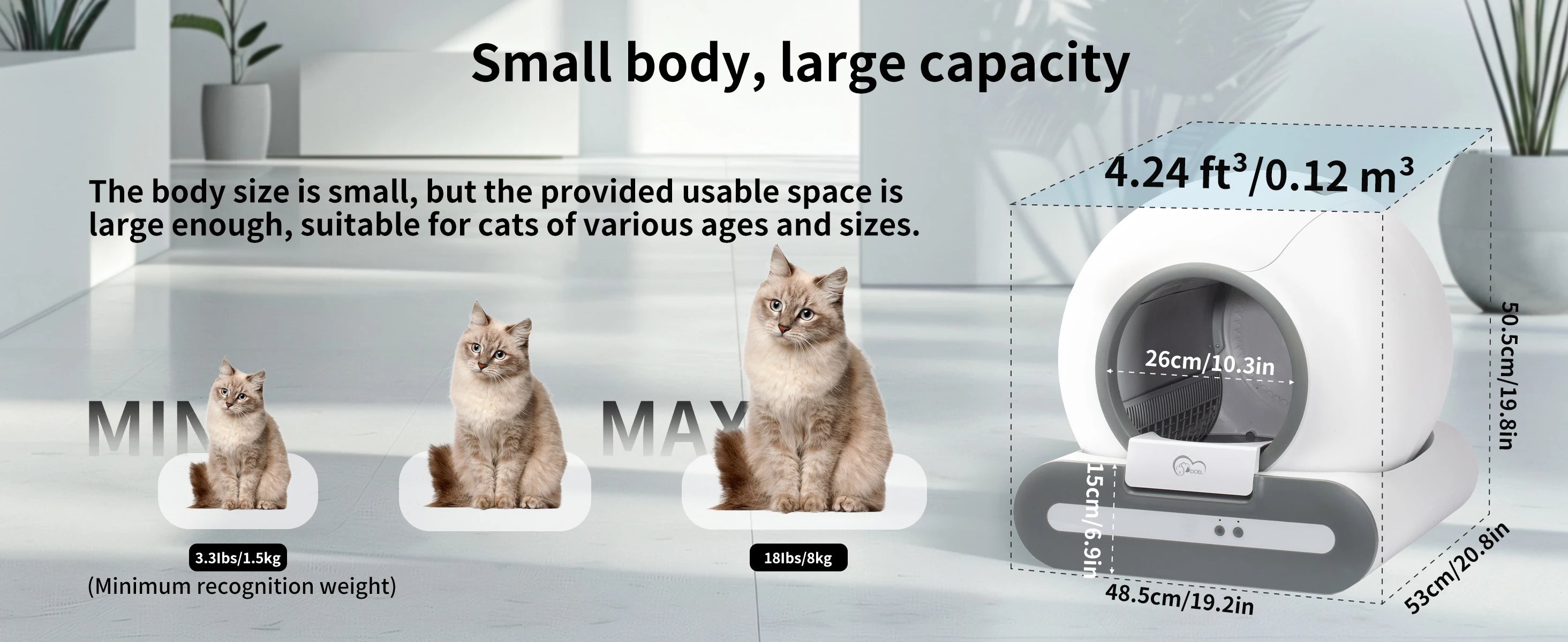 Smart Self-Cleaning Cat Litter Box with Odor Control