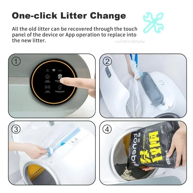 TONEPIE Cat Litter Box Liners – Easy Pull & Tie Waste Bags (470×450mm)